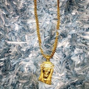 Jesus piece gold chain